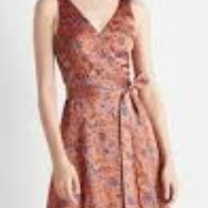 Club Monaco Floral Wrap Midi Dress - Red and Pink